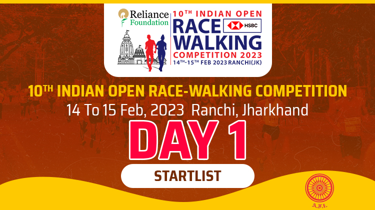 10th Indian Race Walking competition 2023 – Day 1 Start List