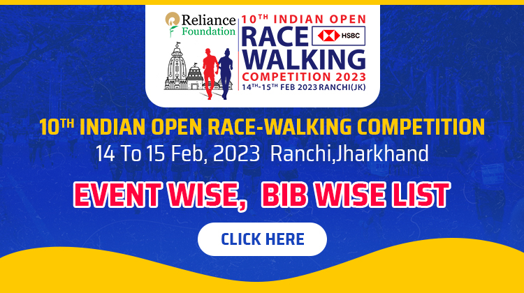 10th Indian Race Walking competition 2023 – Bib List