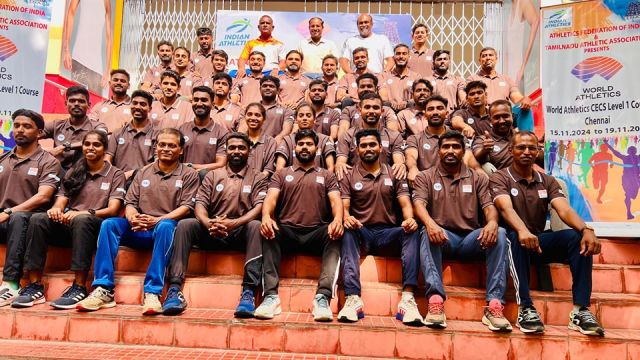 Candidates pose after completion of World Athletics CECS Level 1 coaching course in Chennai today.

@reclindia