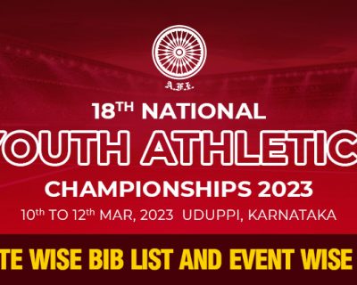 18th National Youth Athletic Championship 2023 – Bib Lists
