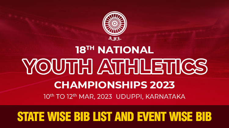 18th National Youth Athletic Championship 2023 – Bib Lists
