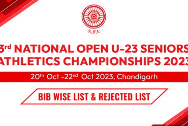 3rd National Open U-23 Athletics Championships 2023 – Bib List