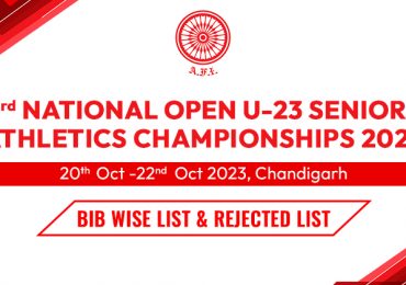 3rd National Open U-23 Athletics Championships 2023 – Bib List