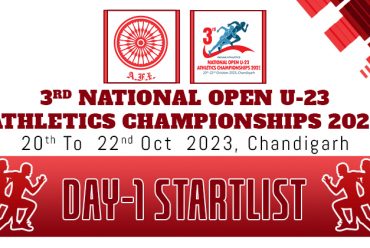3rd National Open U-23 Athletics Championships 2023 – Day 1 Start List