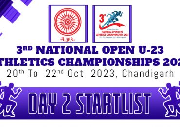 3rd National Open U-23 Athletics Championships 2023 – Day 2 Start List