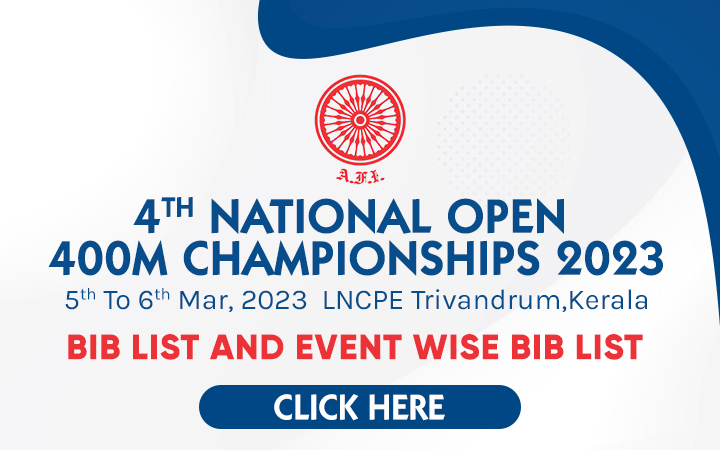 4th National Open 400m Championships 2023 – Bib & Event Wise List