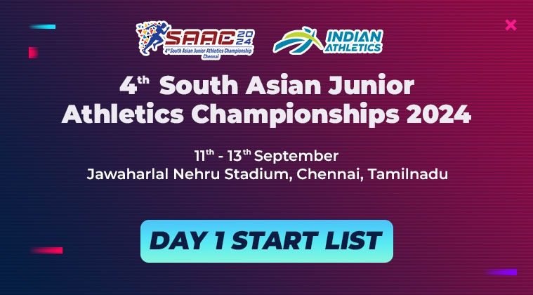 4th South Asian Junior Athletics Championships 2024 – Day 1 Start List